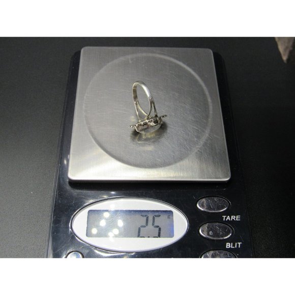 Size 5 Sterling Silver Marquise Shape Moonstone Band Ring - Picture 7 of 7